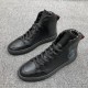 BALLY 발리 멘즈 카프레더 하이탑 트레이너 인 블랙