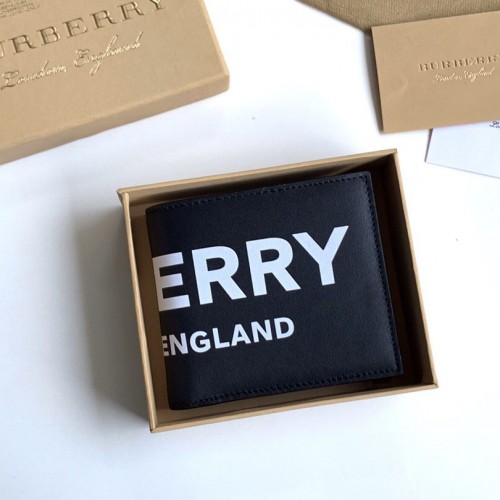 BURBERRY 버버리 로고 프린트 가죽 지퍼 장지갑